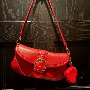 Red Soho Style Shoulder Bag